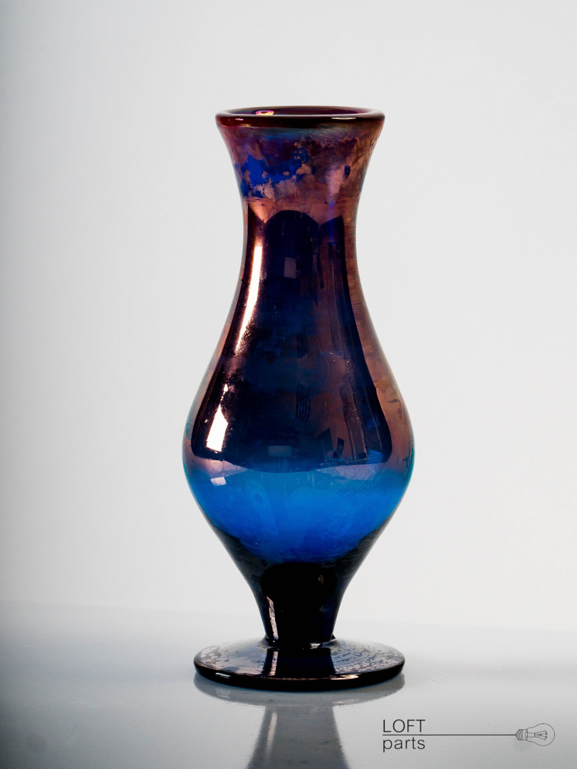 cobalt copper vase glassworks hydrangea
