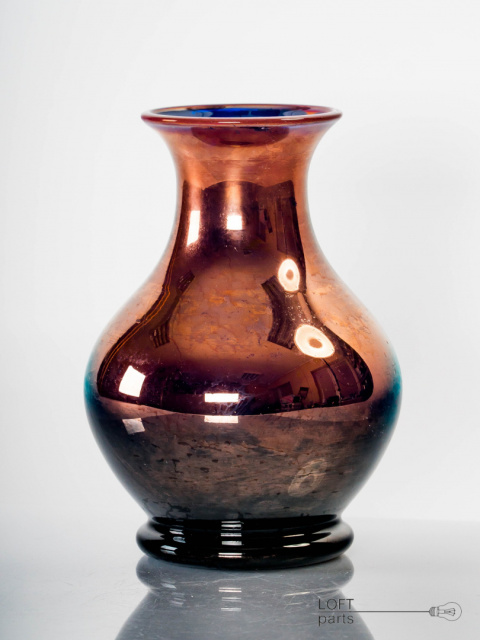cobalt copper vase glassworks hortensja
