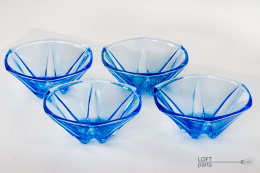 blue salad bowls glassworks ząbkowice