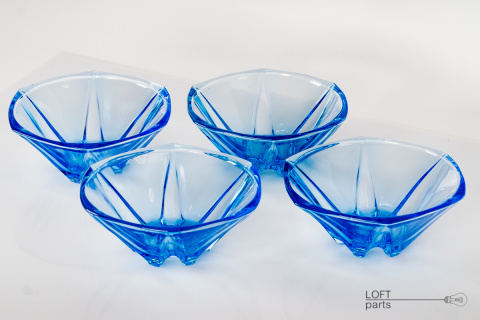 blue salad bowls glassworks ząbkowice blue salad bowls glassworks ząbkowice