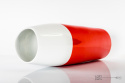 white and red caroline vase