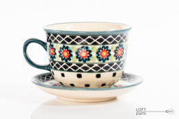 Cup and saucer Wiza Bolesławiec