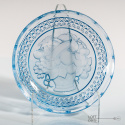 Blue cake stand with a fruit motif
