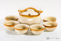 Hunter's stew pot with bowls Mirostowice