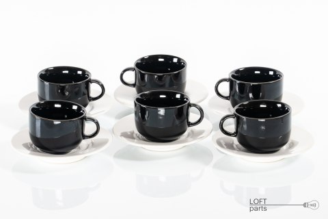 Black cups Mira Porcelite Factory Tułowice Black cups Mira Porcelite Factory Tułowice