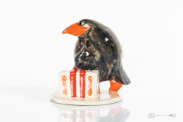 Bolesławiec bird figurine