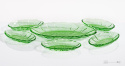 Green herring plates thistles Glassworks Ząbkowice