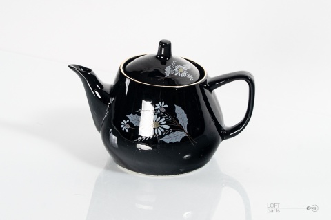 Black porcelain teapot