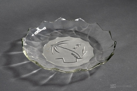 Platter with palm tree Hortensja glassworks