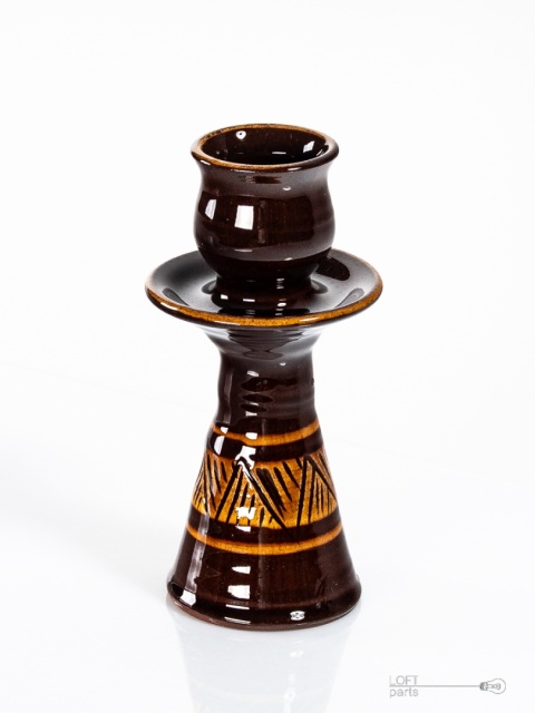 ceramiczny świecznik ludowy