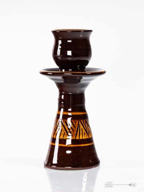 brązowy ceramiczny świecznik