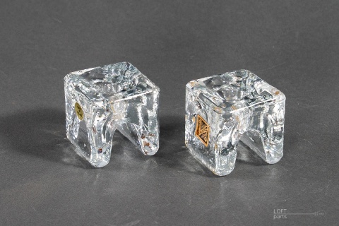 szklane świeczniki prl