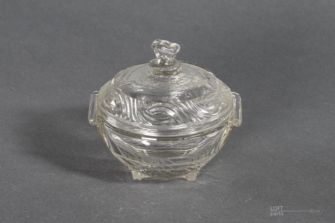 glass Butter dish art deco