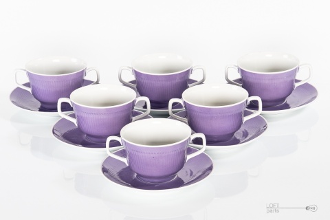 komplet bulionówek porcelana wałbrzych