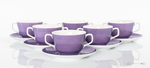 komplet fioletowych bulionówek wałbrzych