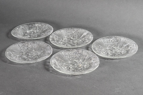 komplet talerzyków wachlarze