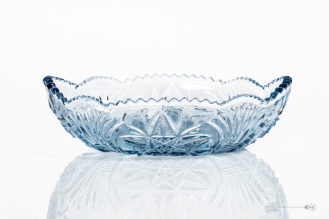 niebieska żardiniera 1234 huta szkłą ząbkowice