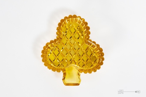 ashtray of clubs bohemia glass