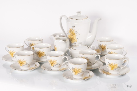 coffee set feston porcelain ćmielów