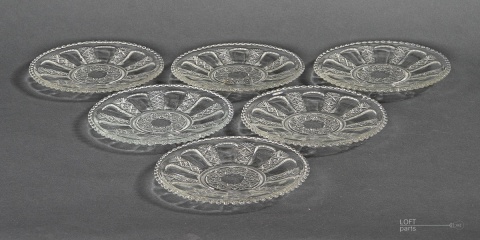 komplet talerzyków 1210  huta szkła ząbkowice