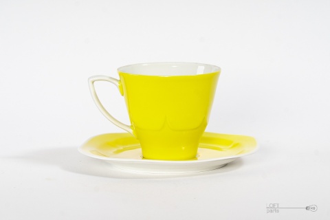 żółta filiżanka porcelana karolina