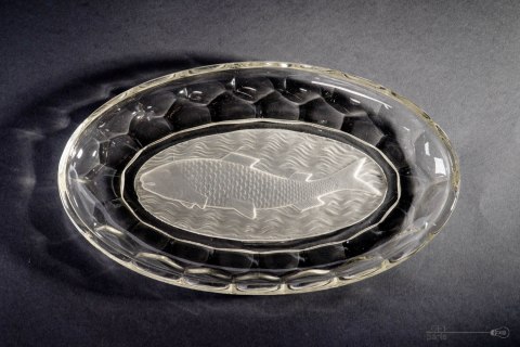 Herring plate 1224 Ząbkowice Glassworks Herring plate 1224 Ząbkowice Glassworks